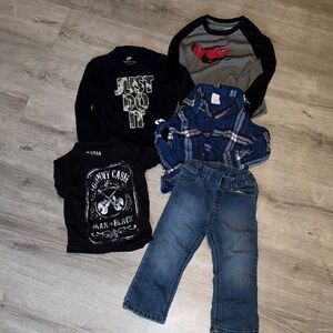 Nike Kids Clothing Set with Black and Blue Accents